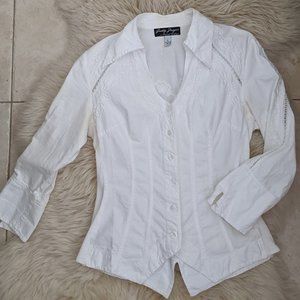 Gretty Zueger Embroidered Cotton Cowgirl Button Up